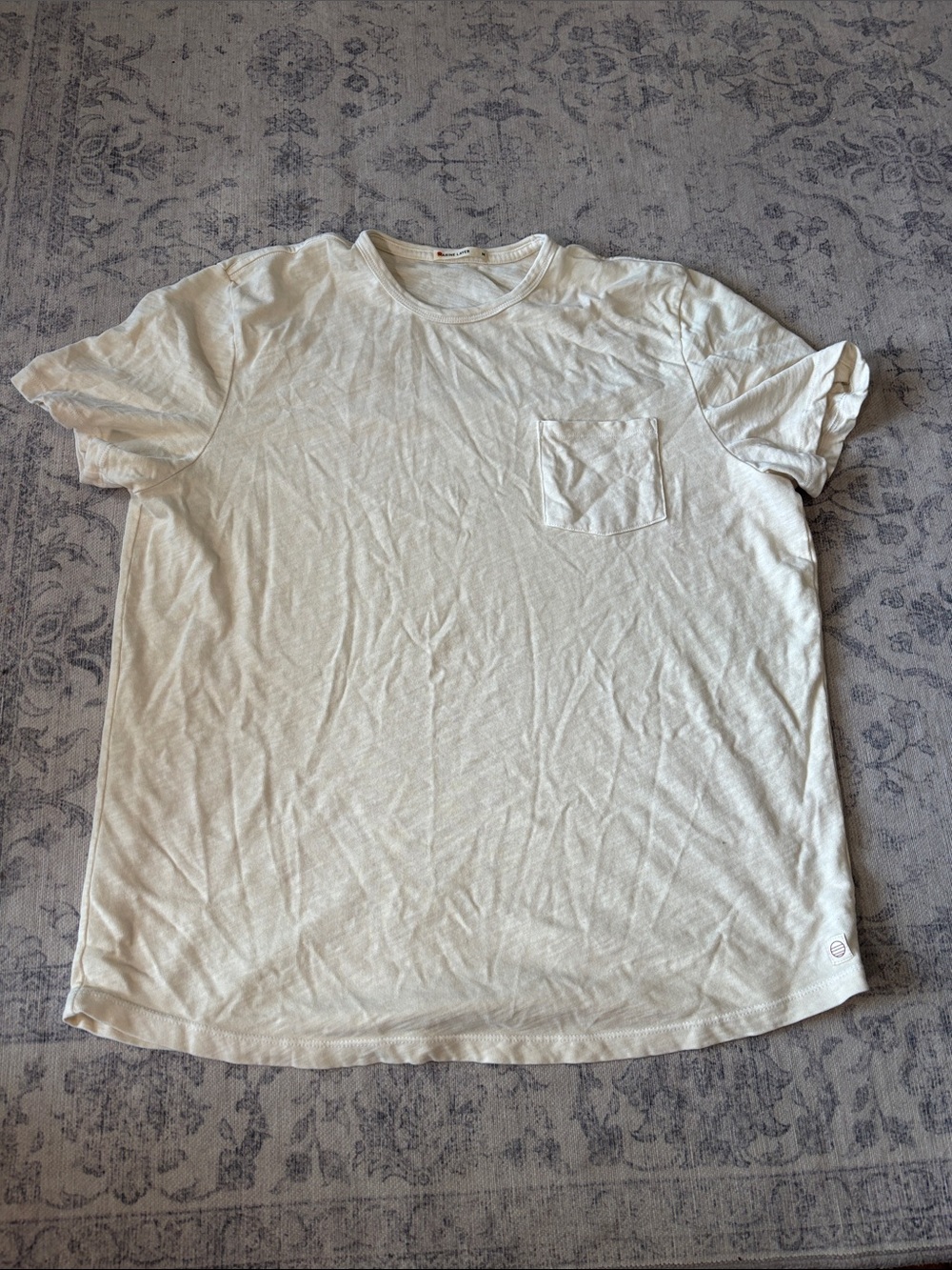 New w/o Tags Marine Layer Men’s Slub Pocket T Shirt - size Medium - cream